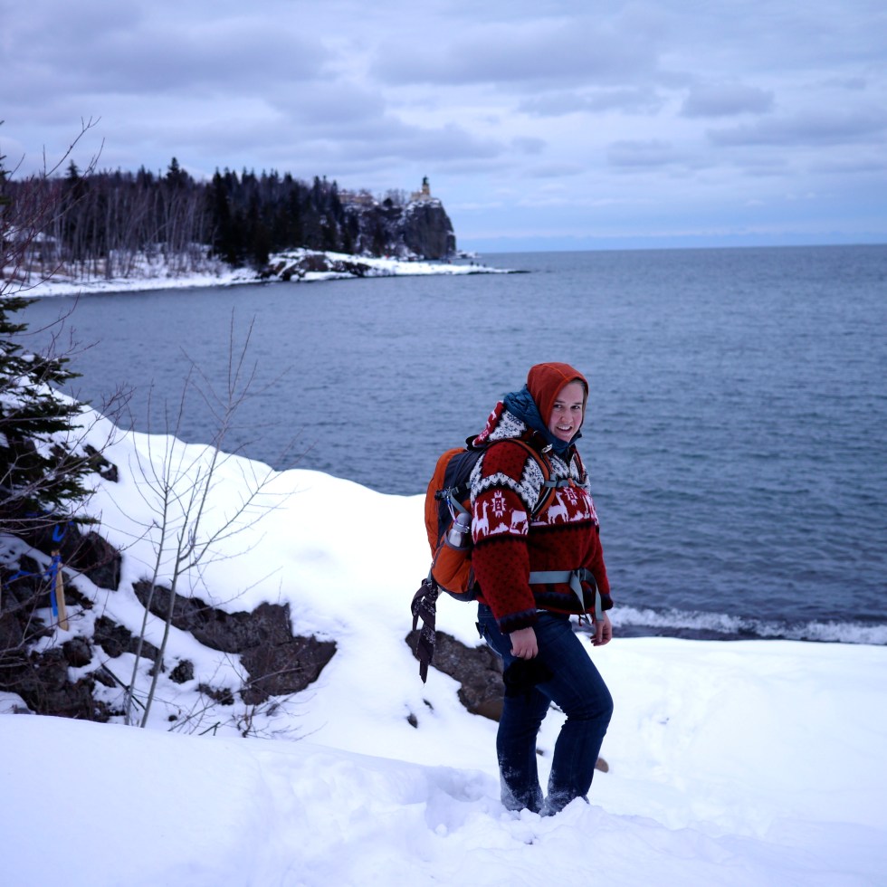 Katie Hikes Lake Superior